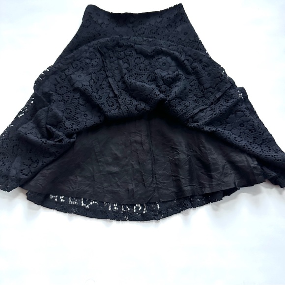 ANTHROPOLOGIE ISDA & CO KNIT LACE CROCHET FULL BLACK CIRCLE MIDI SKIRT. Sz 4 - Picture 5 of 12